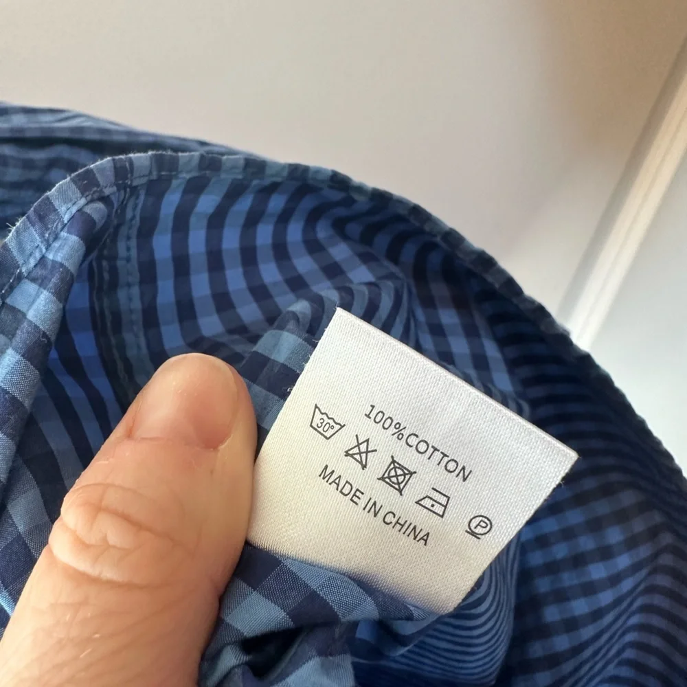 Blue Checkered Kids Button Down Shirt - Picture 4 of 4